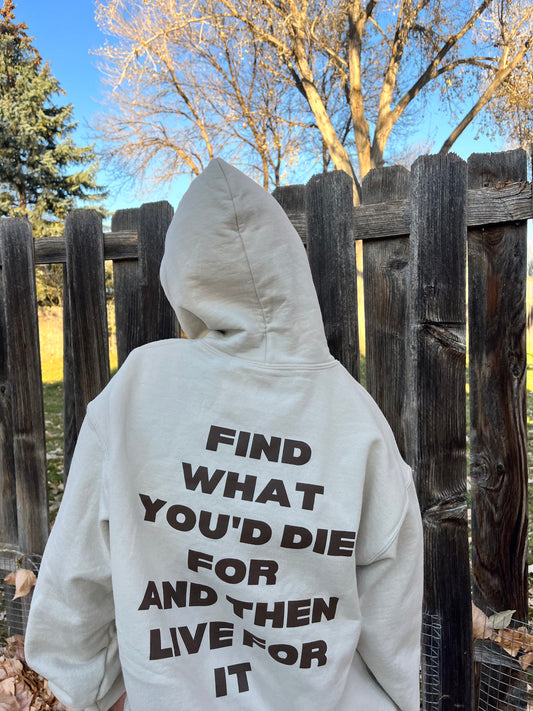 Live for It Standard Hoodie- Sand