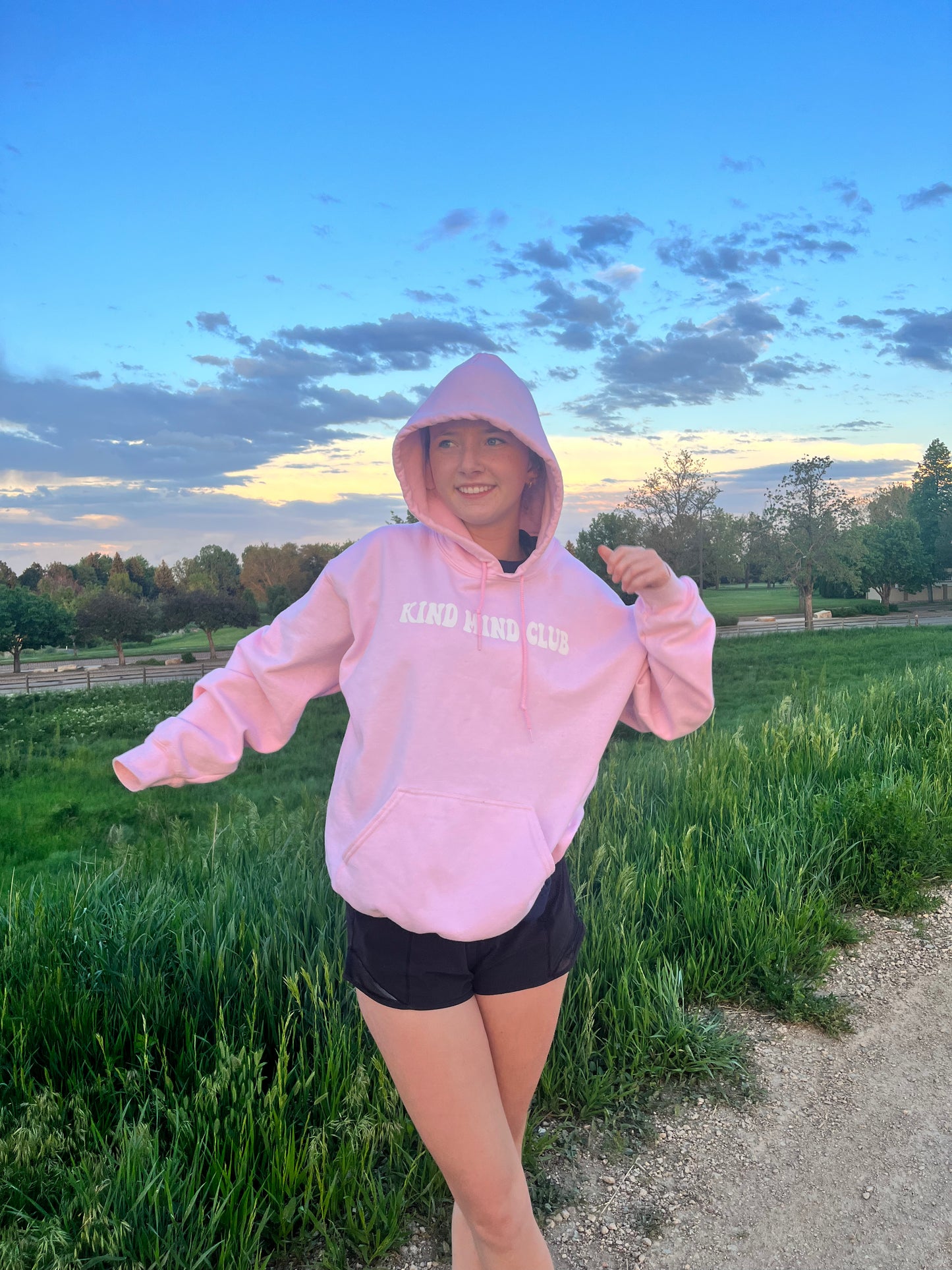 Kind Mind Standard Hoodie- Baby Pink