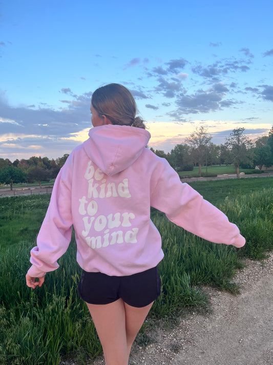 Kind Mind Standard Hoodie- Baby Pink