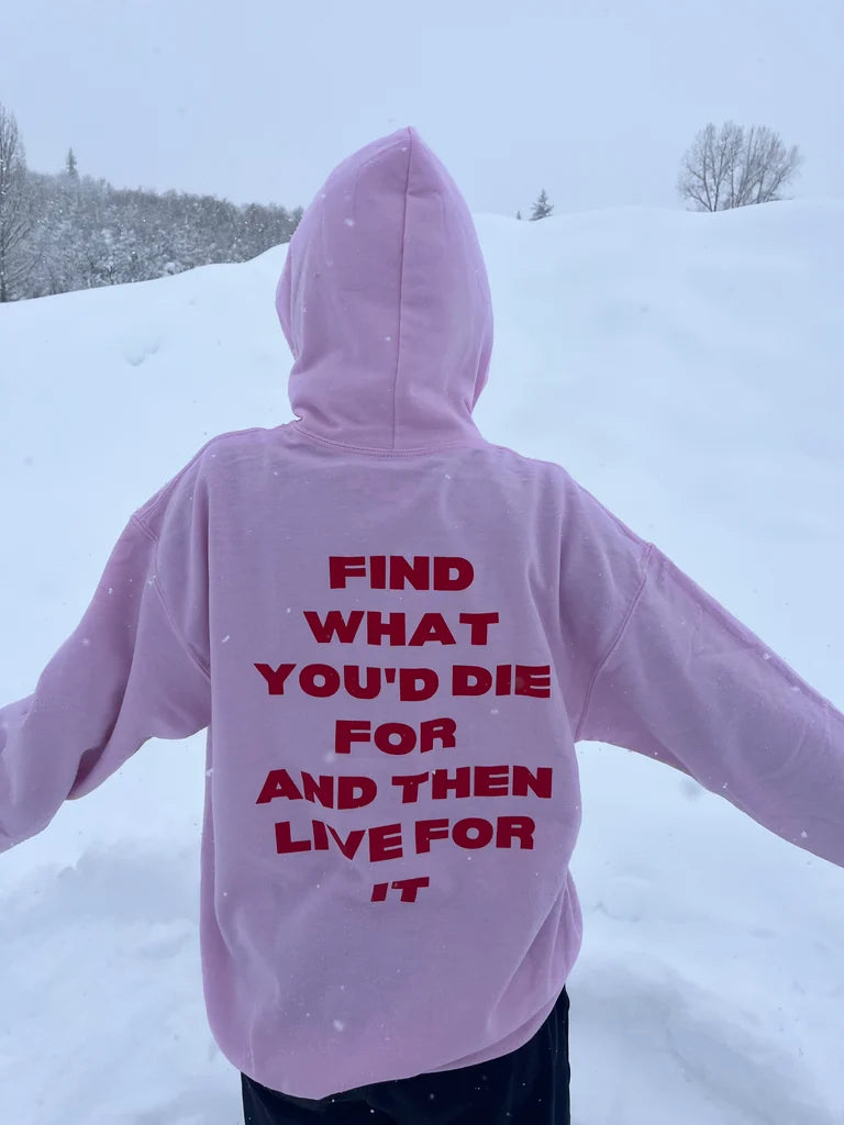Live for It Standard Hoodie- Light Pink