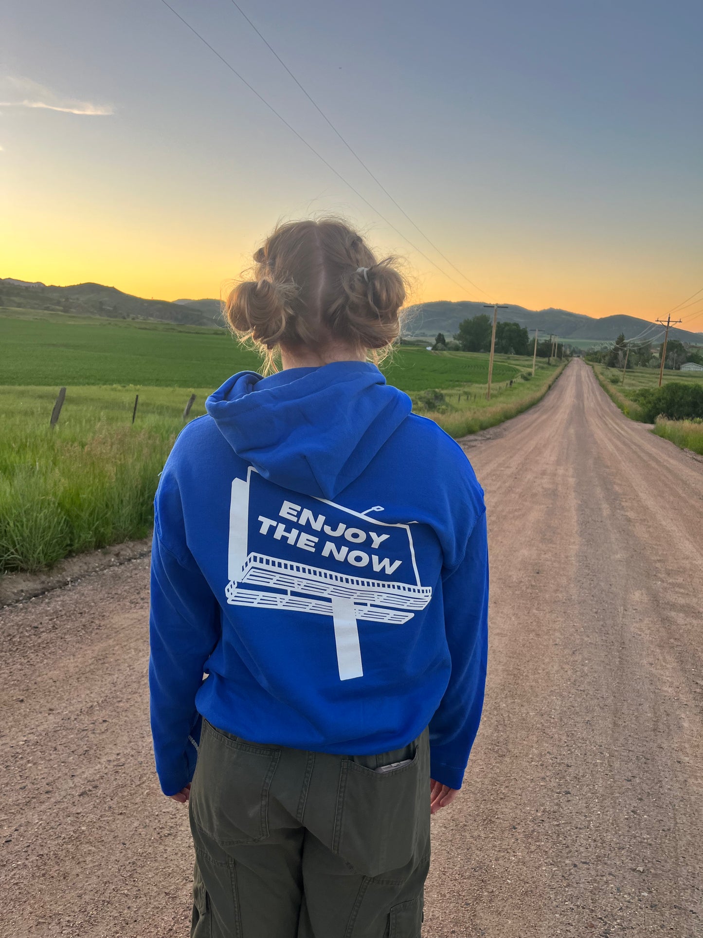 Enjoy the Now Hoodie- Royal Blue